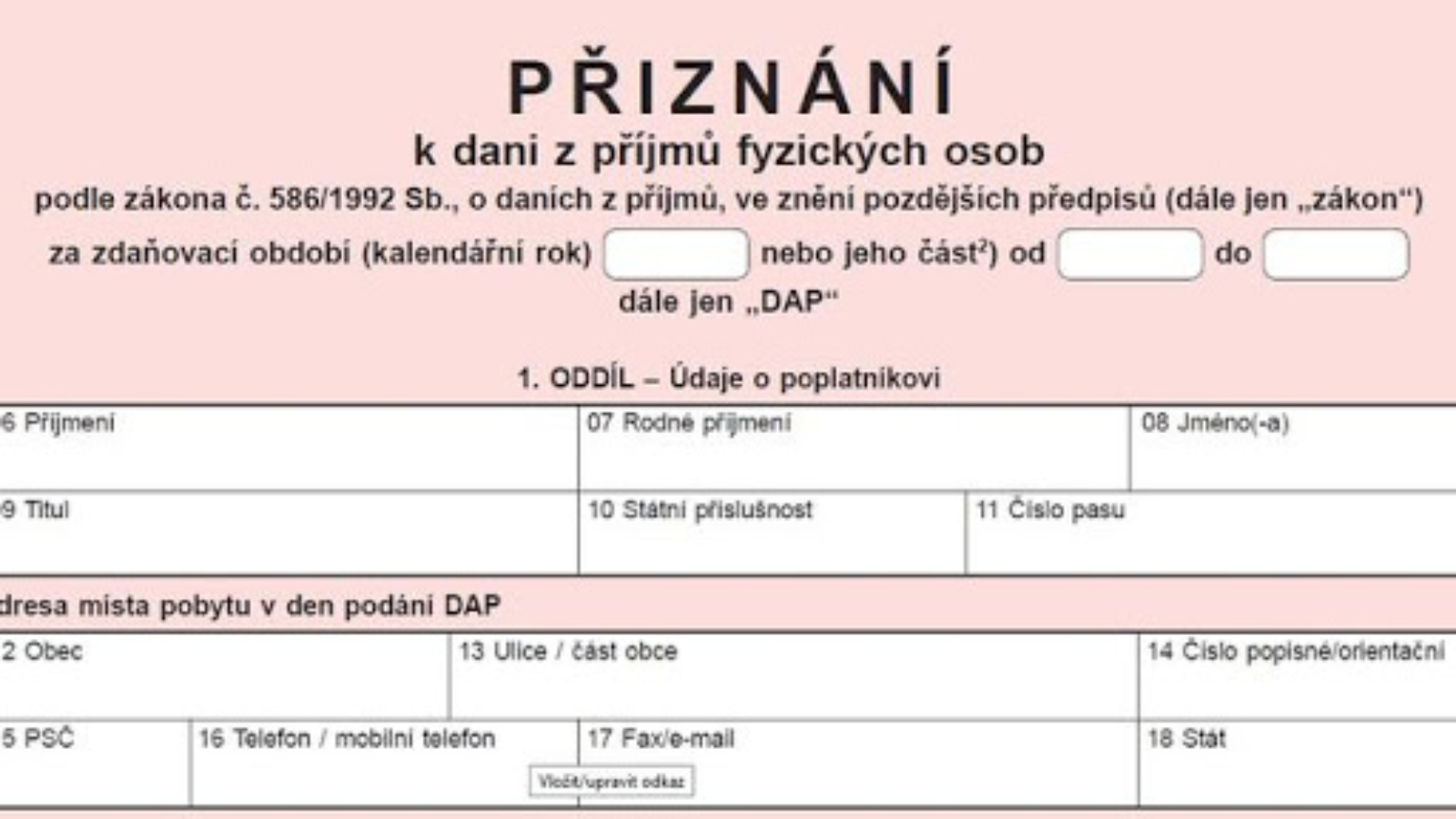 Daňová přiznání